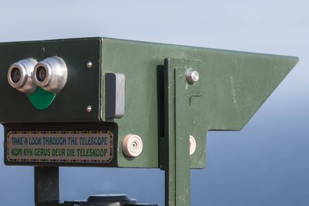The telescope that looks over the ocean at Cape Townの写真素材