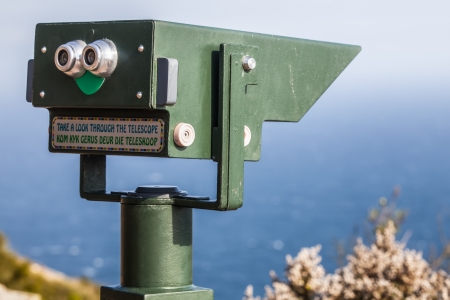 The telescope that looks over the ocean at Cape Townの写真素材