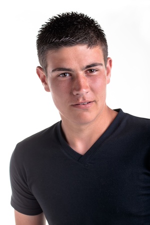 A young male model are being photographed in the studio の写真素材