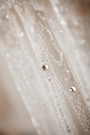 The center cut of the wedding dress of the bride.の写真素材