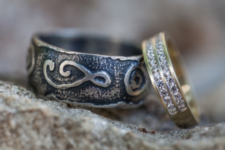 The two rings of the bride and groomの写真素材