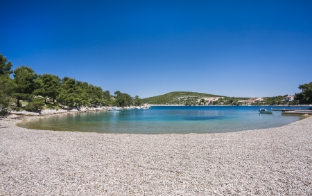 The beach at Croatia with see through water.の写真素材