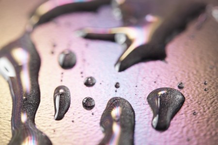 Glycerin drops in different sorts, sizes and shapes being photographed.の写真素材