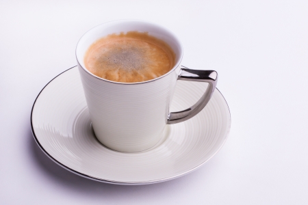A nice cup o coffee to start the early morning.の写真素材