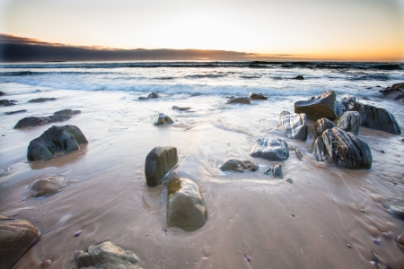a landscape of Diaz beach in South-Africa in the early hours of the morningの写真素材