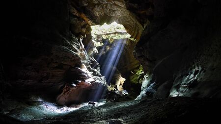 Inside the closed cave in Hallasan national park