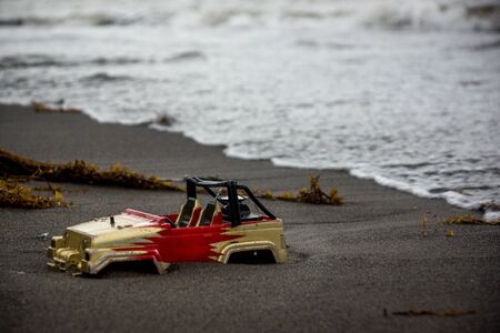 The kids toy on the beachの写真素材
