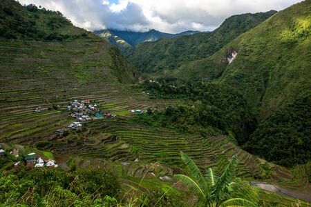 Rice terraces and Banaue village on Philippinesの写真素材