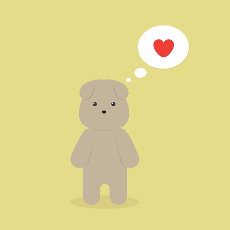 Cute Cartoon Little Pet Thinking About Youのイラスト素材