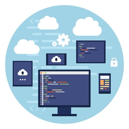 Code Editor Digital Devices Monitor Screenのイラスト素材