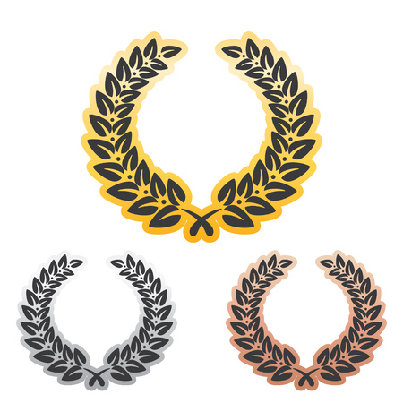 Anniversary Laurel Leaf Wreath Setのイラスト素材