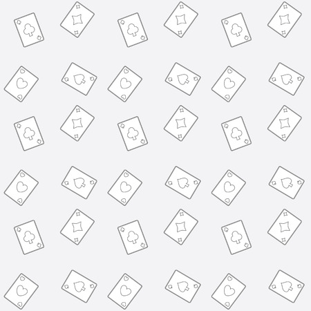Seamless Outline Series Playing Cards All Suits Backgroundのイラスト素材