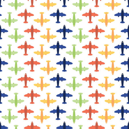 Seamless Airplane Travel And Tourism Pattern Backgroundのイラスト素材