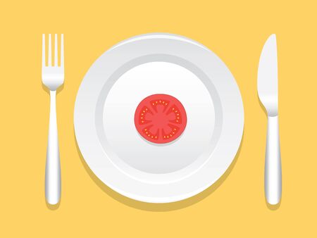 Dinner Plate With Spoon And Fork On The Both Sidesのイラスト素材