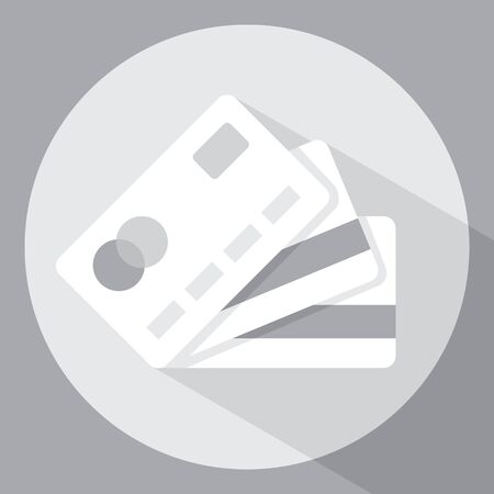 Credit Card Stack Flat Style Monochrome Icon With Shadowのイラスト素材
