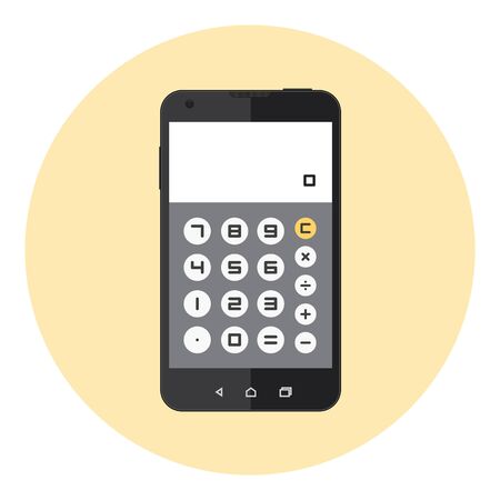 Mobile Phone With Calculator Application On The Screenのイラスト素材