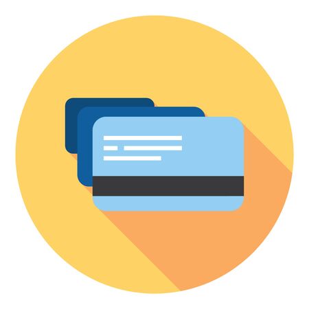 Plastic Credit Cards Symbol Flat Style Designのイラスト素材