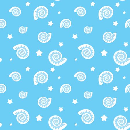 Seamless Underwater Seashell Pattern Backgroundのイラスト素材