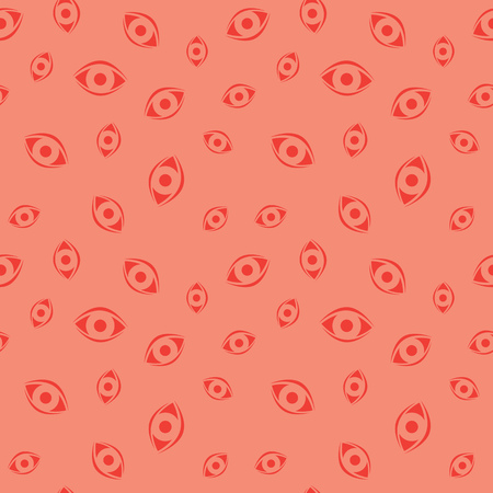 Seamless Human Eye Decorative Tiled Patternのイラスト素材