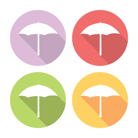 Umbrella Icon Flat Style Design Icons Setのイラスト素材