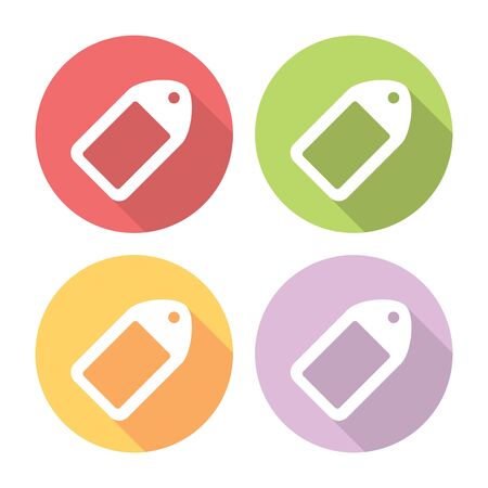 Shopping Tag Flat Style Design Icons Setのイラスト素材