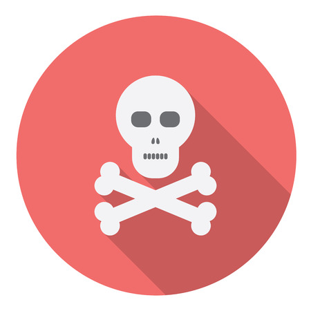 Skull And Bones Flat Style Design Iconのイラスト素材