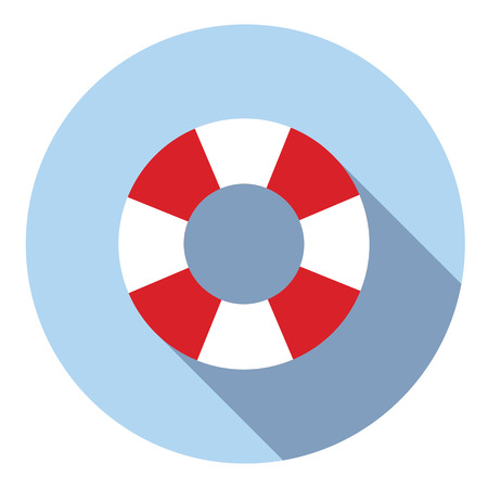 Lifebuoy Saving Equipment Flat Style Design Iconのイラスト素材