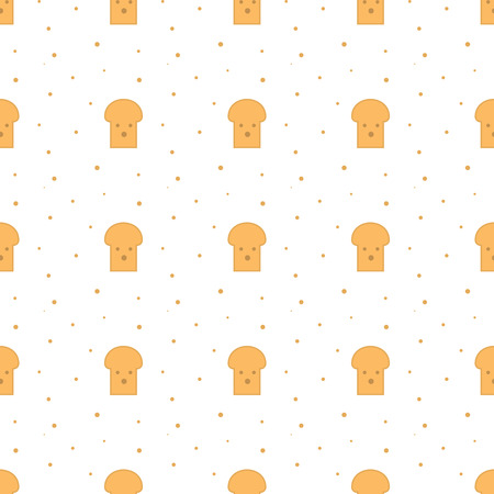 Seamless Cute Cartoon Toast For Breakfast Patternのイラスト素材
