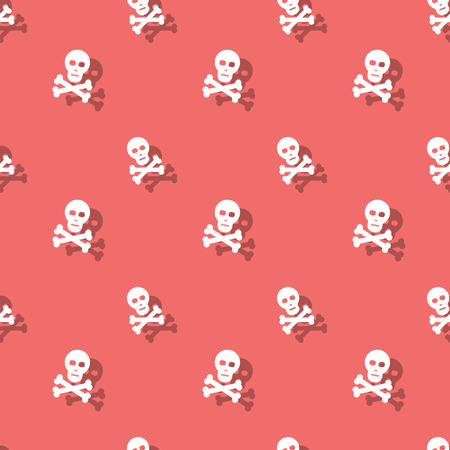 Skull And Bones Halloween Holiday Seamless Pattern Backgroundのイラスト素材
