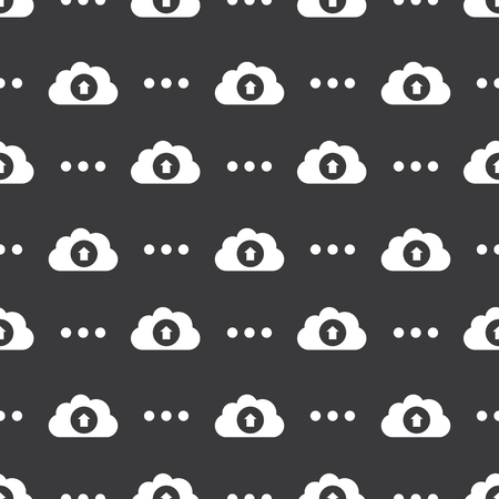 Cloud Data Service Upload Technology Seamless Silhouette Pattern Dark Backgroundのイラスト素材