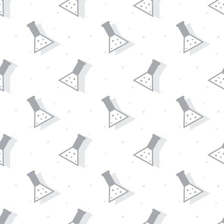 Science Conical Flask Laboratory Test Seamless Pattern Clear Backgroundのイラスト素材