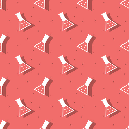 Science Chemical Laboratory Conical Flask Seamless Pattern Backgroundのイラスト素材