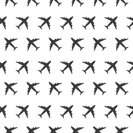 Airplane Commercial Aviation Seamless Sign Clear Pattern Silhouette Backgroundのイラスト素材