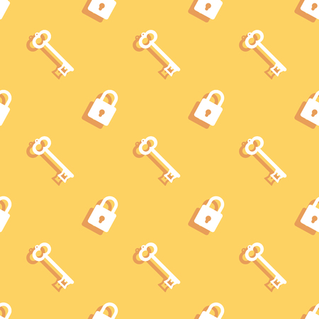 Key And Safe Lock Seamless Pattern Backgroundのイラスト素材
