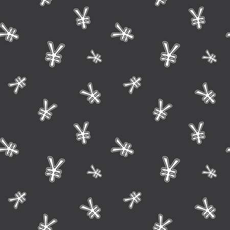 Yen Currency Money Sign Seamless Dark Pattern Backgroundのイラスト素材