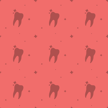 Dentist Molar Tooth With Stars Seamless Silhouette Background Patternのイラスト素材