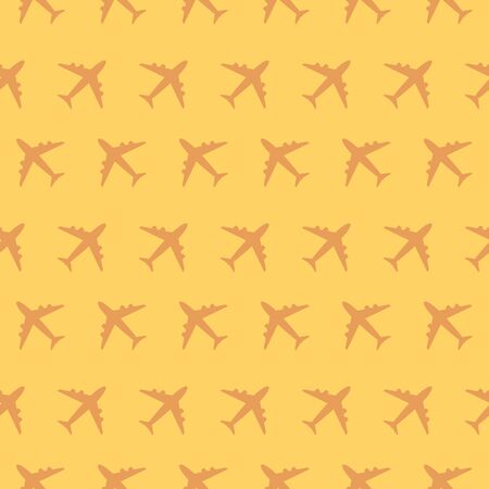 Airplane Commercial Aviation Traveling Seamless Silhouette Pattern Backgroundのイラスト素材