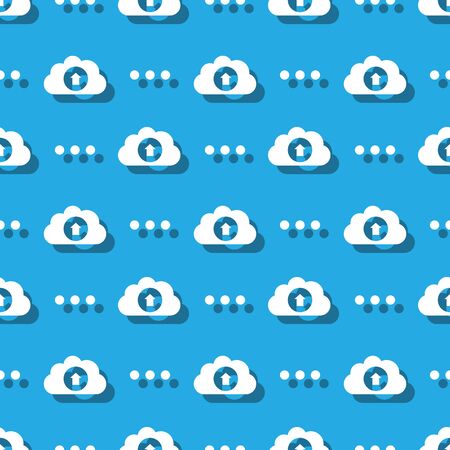 Cloud Data Service Information Upload Symbol Seamless Background Patternのイラスト素材