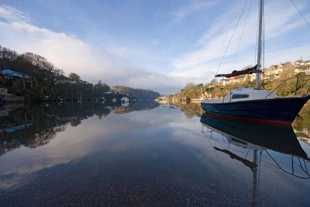 This Estuary is called the Voss, it is between the villages of Noss Mayo and Newton Ferrers in the South Hams  Devonの写真素材