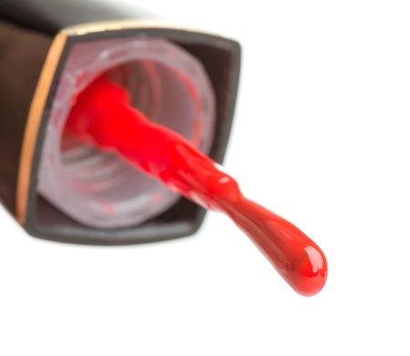 Macro view of red nail polishの写真素材