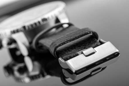 Macro view of latch on expensive watchの写真素材