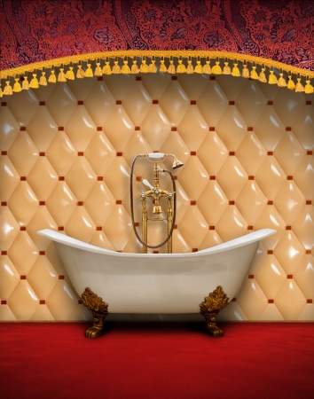 Interior of vintage style bathroomの写真素材