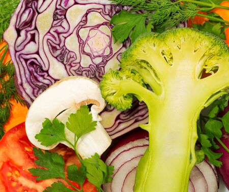 Closeup view of fresh vegetablesの写真素材