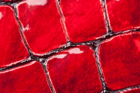 Close-up of red artificial leather backgroundの写真素材