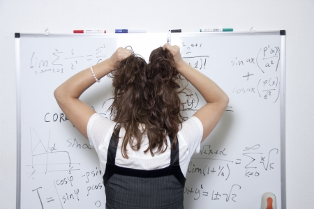 Impregnable mathematics. Crazy student expressionの写真素材