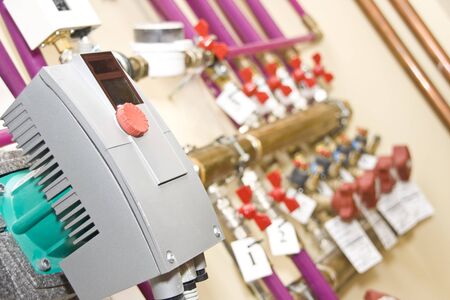 Pump, pipes and tubesの写真素材