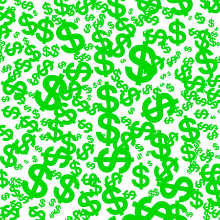 Green dollar symbols. Use for background or textureの写真素材