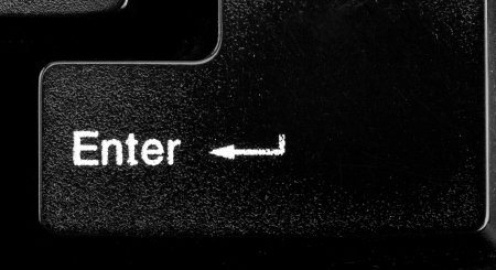 Close-up view of computer keyboard. "Enter" keyの写真素材