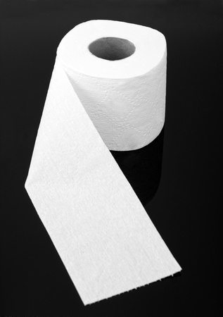 Close-up view of white toilet paper rollの写真素材