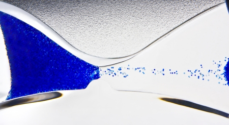 Liquid blue hourglassの写真素材